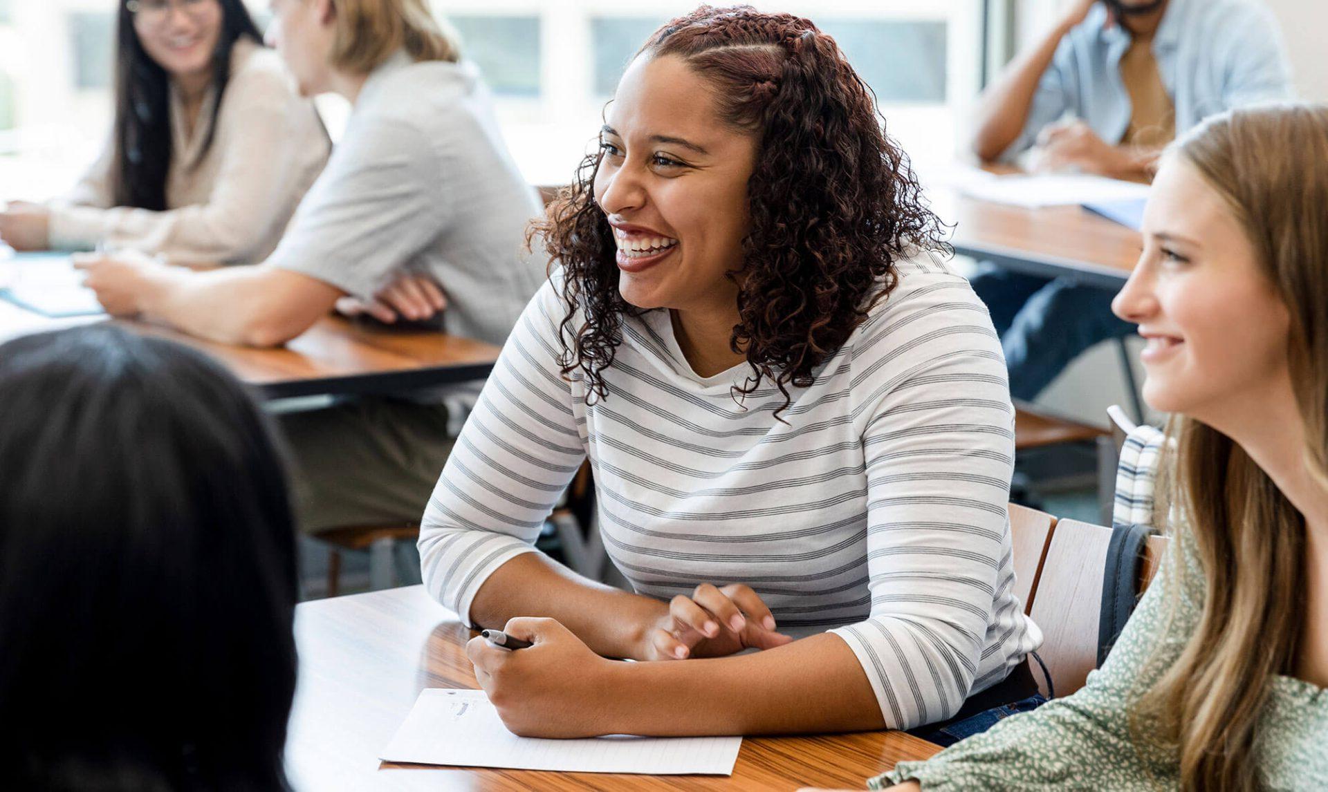 Students in a class room.